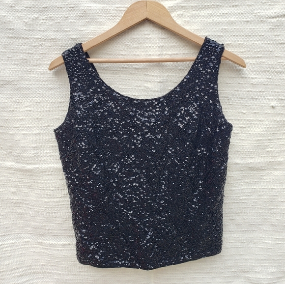 Vintage sequined wool top - Picture 1 of 7